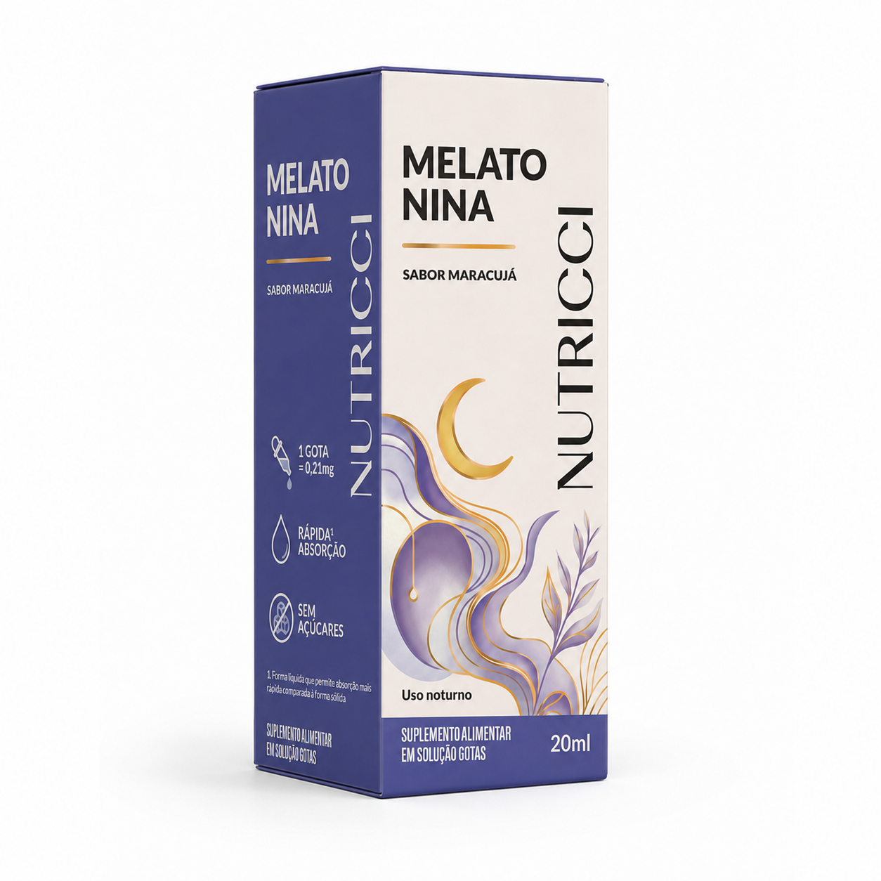 Suplemento de Melatonina que ajuda na saúde do sono com 20 ml sabor maracujá