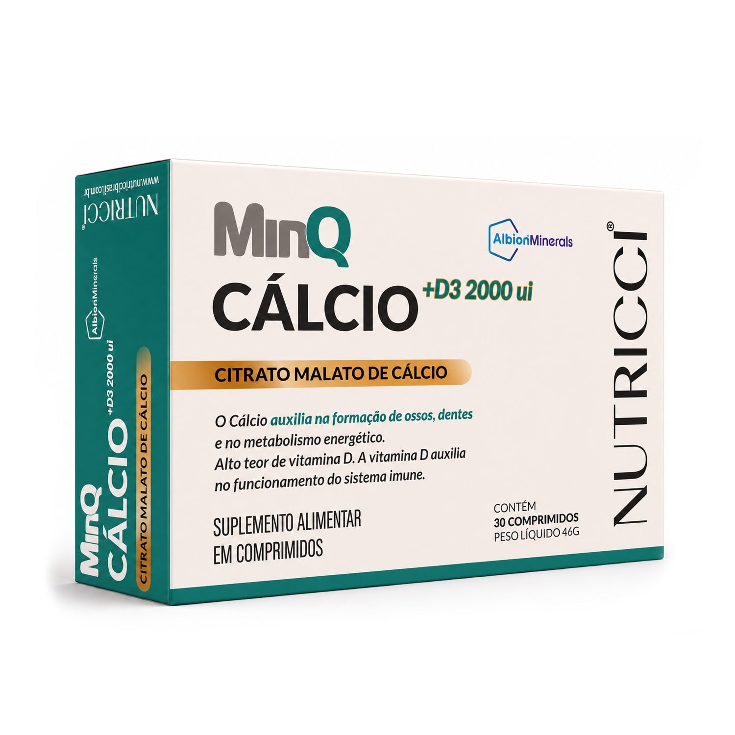 Suplemento de Calcio Citrato Malato Albion Minerals, Minq Calcio da Nutricci