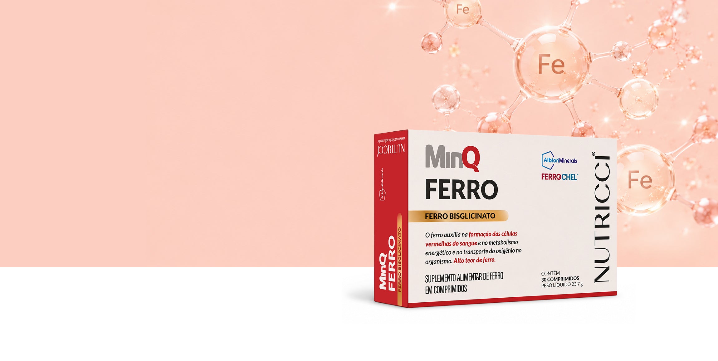 SUplemento minq ferro bisglicinato da Nutricci com Ferrochel Albion