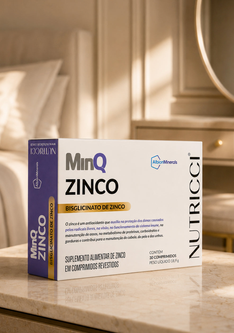Princípios da fórmula do MinQ Zinco Nutricci